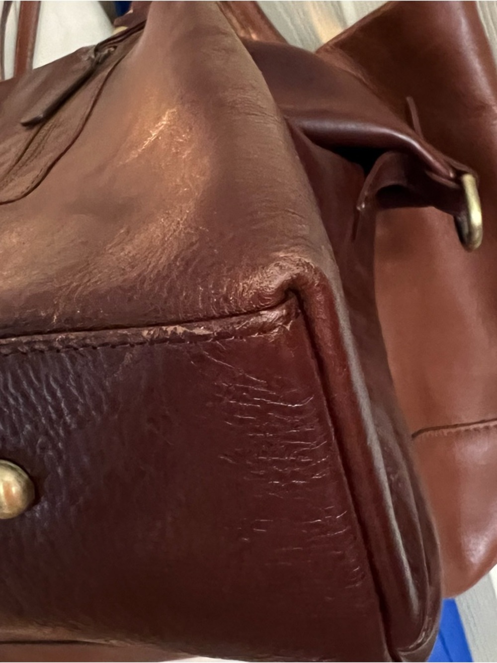 The Leather Store UK Brown Rustic Small Weekender Duffle Bag Travel - Picture 6 of 7
